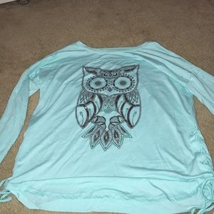 Blue owl long sleeve tee